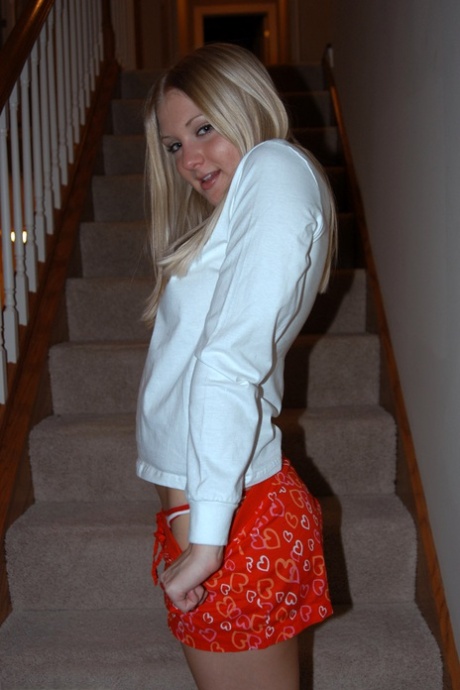 Adorable blonde teen Tiffany exposes her cute panties in non nude action 44332719