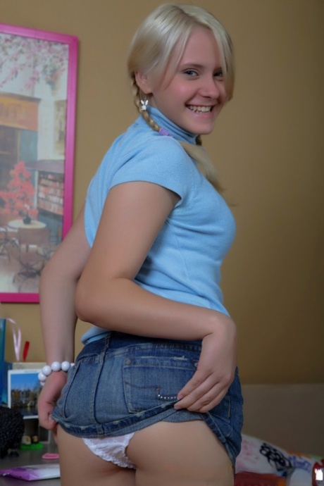 Young looking blonde girl goes ass to mouth with a big dick 37092556